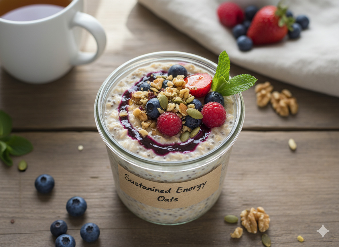 Wholefood meal preparation supporting steady energy throughout the day
